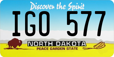 ND license plate IGO577