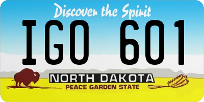 ND license plate IGO601