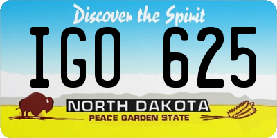 ND license plate IGO625