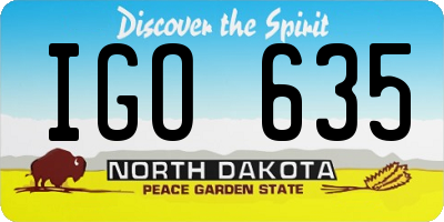 ND license plate IGO635