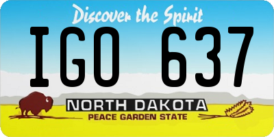 ND license plate IGO637
