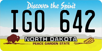 ND license plate IGO642