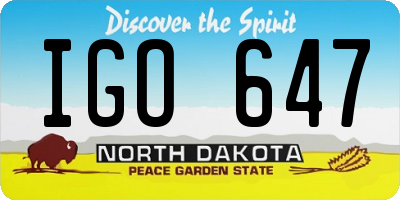 ND license plate IGO647