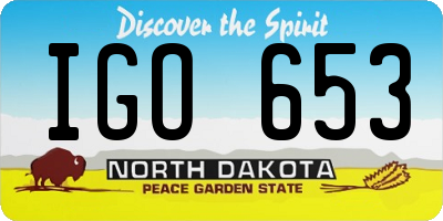 ND license plate IGO653