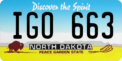 ND license plate IGO663