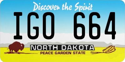 ND license plate IGO664