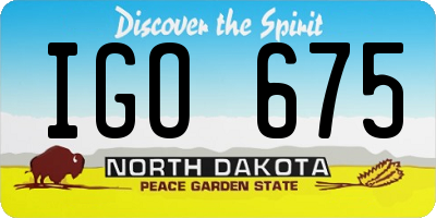 ND license plate IGO675