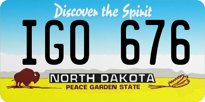 ND license plate IGO676