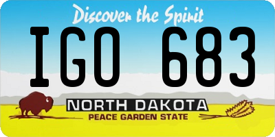 ND license plate IGO683