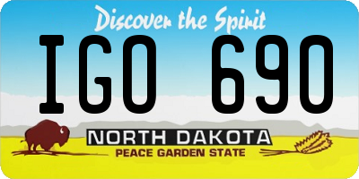ND license plate IGO690