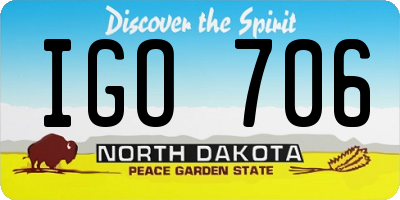 ND license plate IGO706