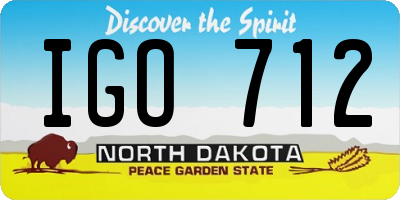 ND license plate IGO712