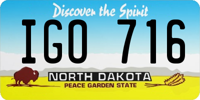 ND license plate IGO716