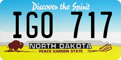 ND license plate IGO717