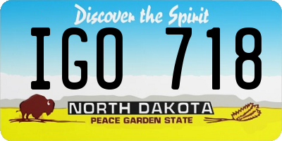 ND license plate IGO718