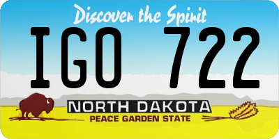 ND license plate IGO722