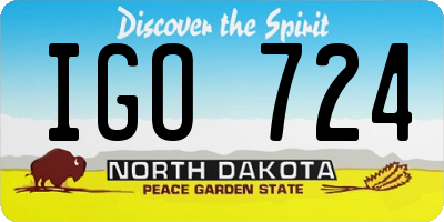 ND license plate IGO724