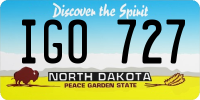ND license plate IGO727