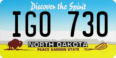 ND license plate IGO730