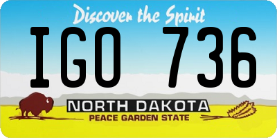 ND license plate IGO736