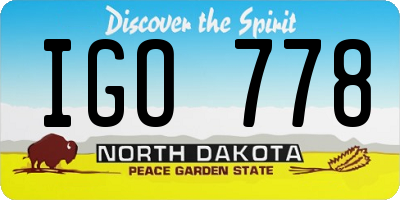 ND license plate IGO778