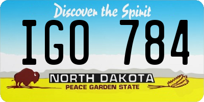 ND license plate IGO784