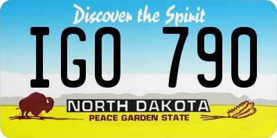 ND license plate IGO790