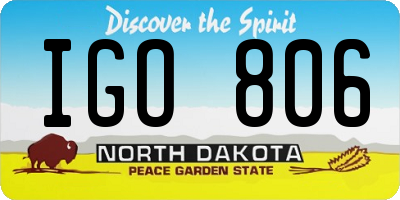ND license plate IGO806