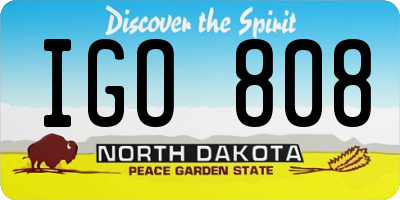 ND license plate IGO808