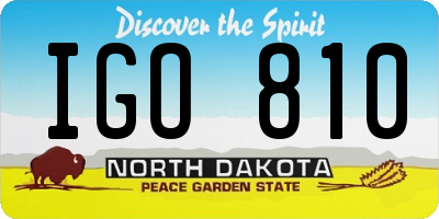 ND license plate IGO810