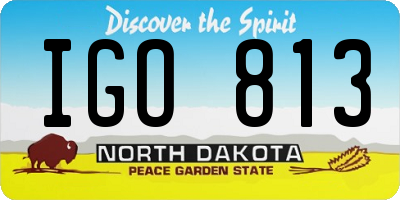 ND license plate IGO813