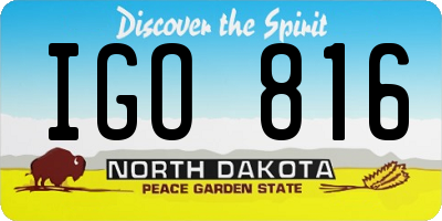 ND license plate IGO816