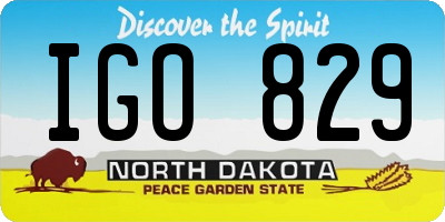ND license plate IGO829