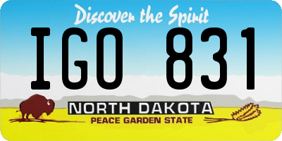 ND license plate IGO831