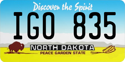 ND license plate IGO835