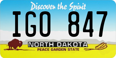 ND license plate IGO847