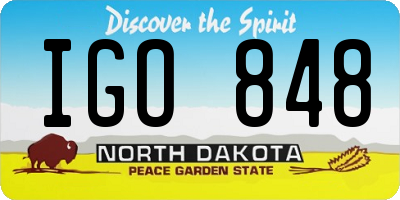 ND license plate IGO848