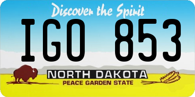 ND license plate IGO853