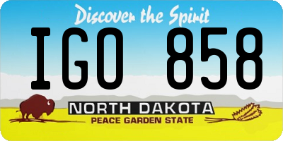 ND license plate IGO858