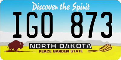 ND license plate IGO873