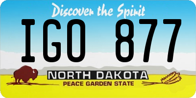 ND license plate IGO877