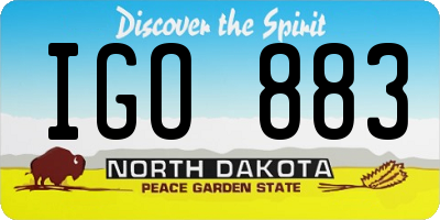 ND license plate IGO883