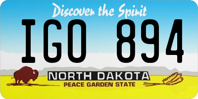 ND license plate IGO894