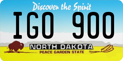 ND license plate IGO900
