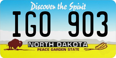 ND license plate IGO903