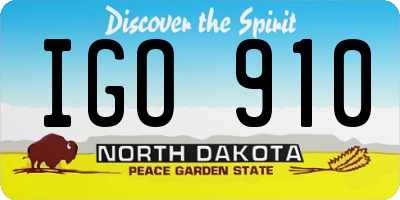 ND license plate IGO910