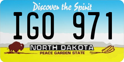 ND license plate IGO971