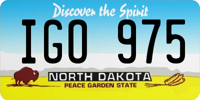 ND license plate IGO975