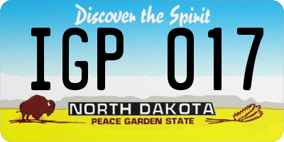 ND license plate IGP017