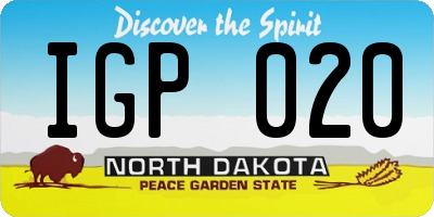 ND license plate IGP020